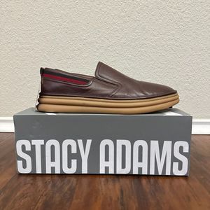NIB STACY ADAM Delmar Slip On Fashion Sneakers in Chocolate